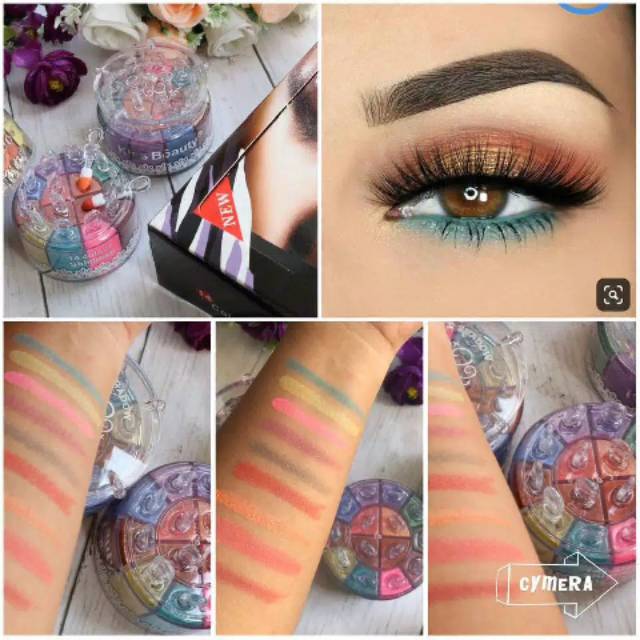 Kissbeauty bubuk gliter eyeshadow 14warna