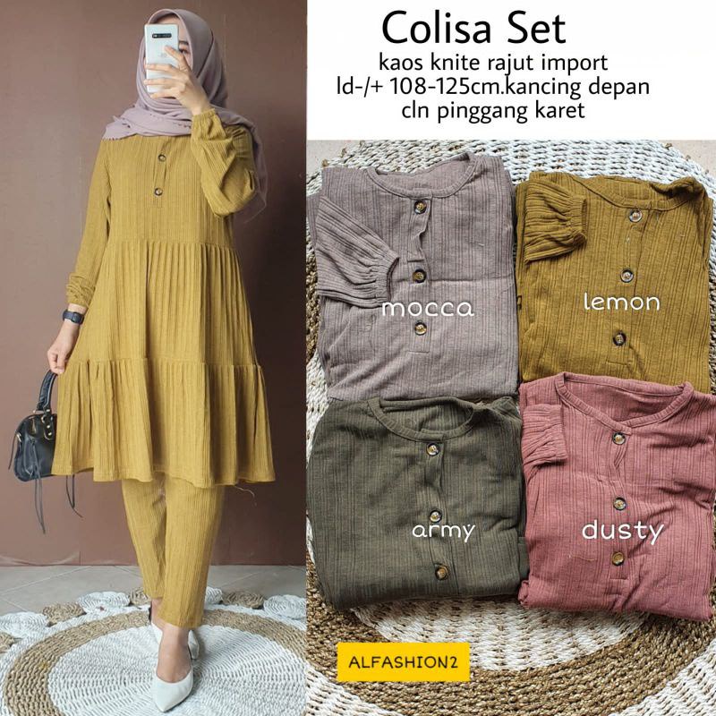 Colisa set SETELAN RAJUT JUMBO BAJU WANITA