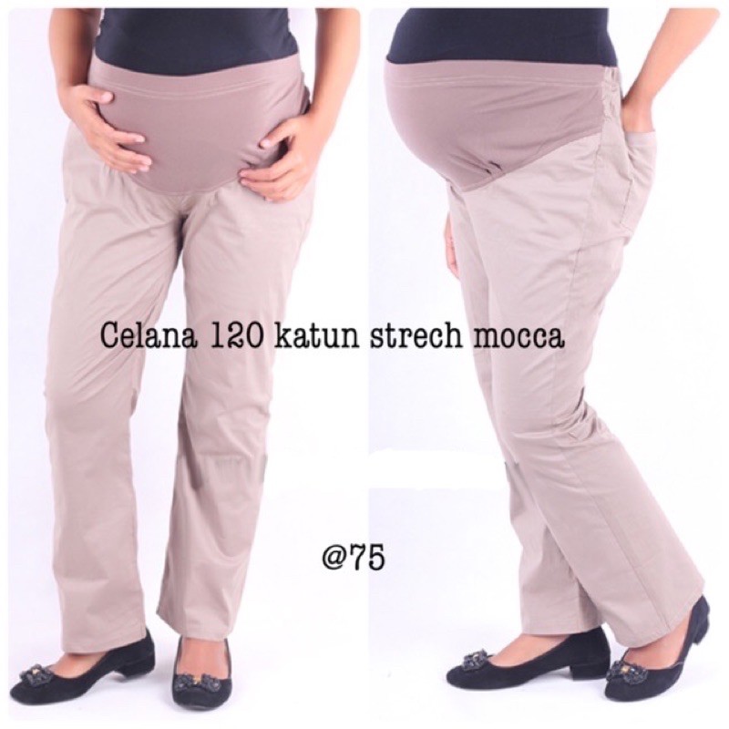 Celana hamil katun basic 120 mocca