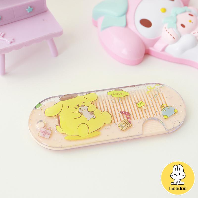 Sisir Kecil Plastik  Kartun Lucu Lipat Portabel Sisir Poni  Kuromi Melody Cinnamoroll Kitty -Doo