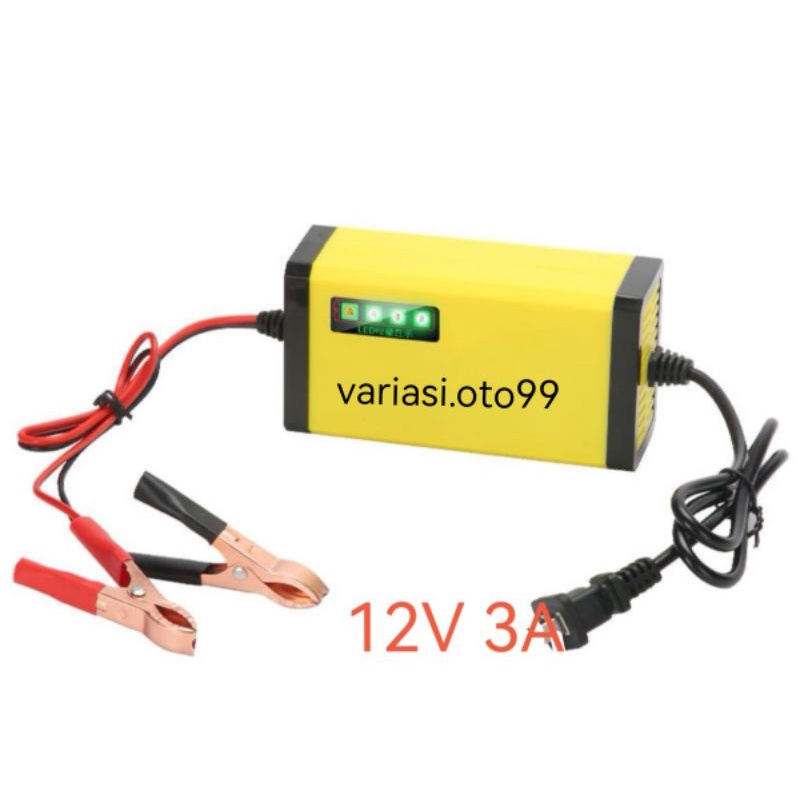 ALAT CHARGER AKI MOTOR DAN MOBIL 12VOLT 3A PORTABLE OTOMATIS