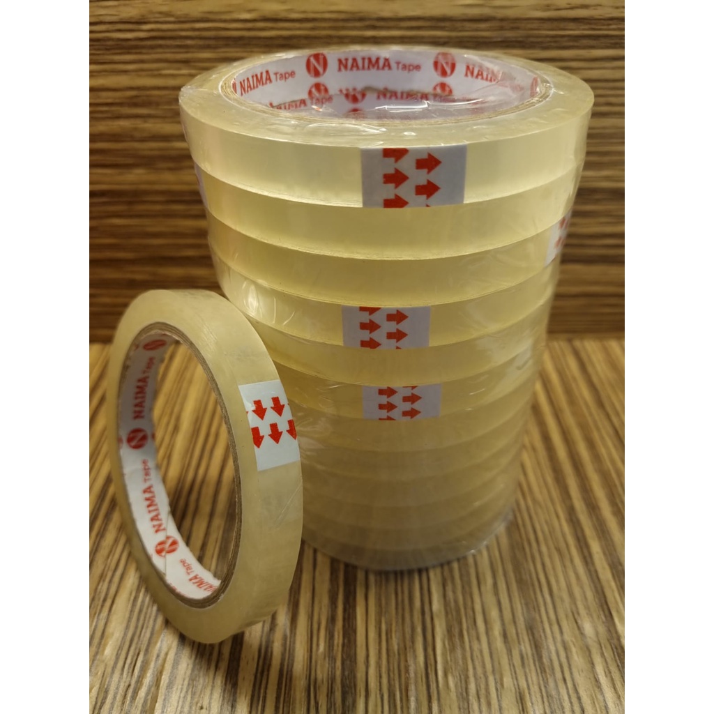 

YEN (12Pc) Isolasi / Selotip 1/2 Inch X 72 Yard /Solasi / Solatip / Lakban Bening 12mm Naima Tape