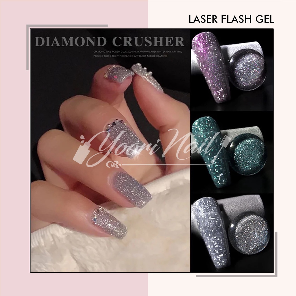 Laser flash gel uv led kutek gel flash 8ml nail art flash laser gel