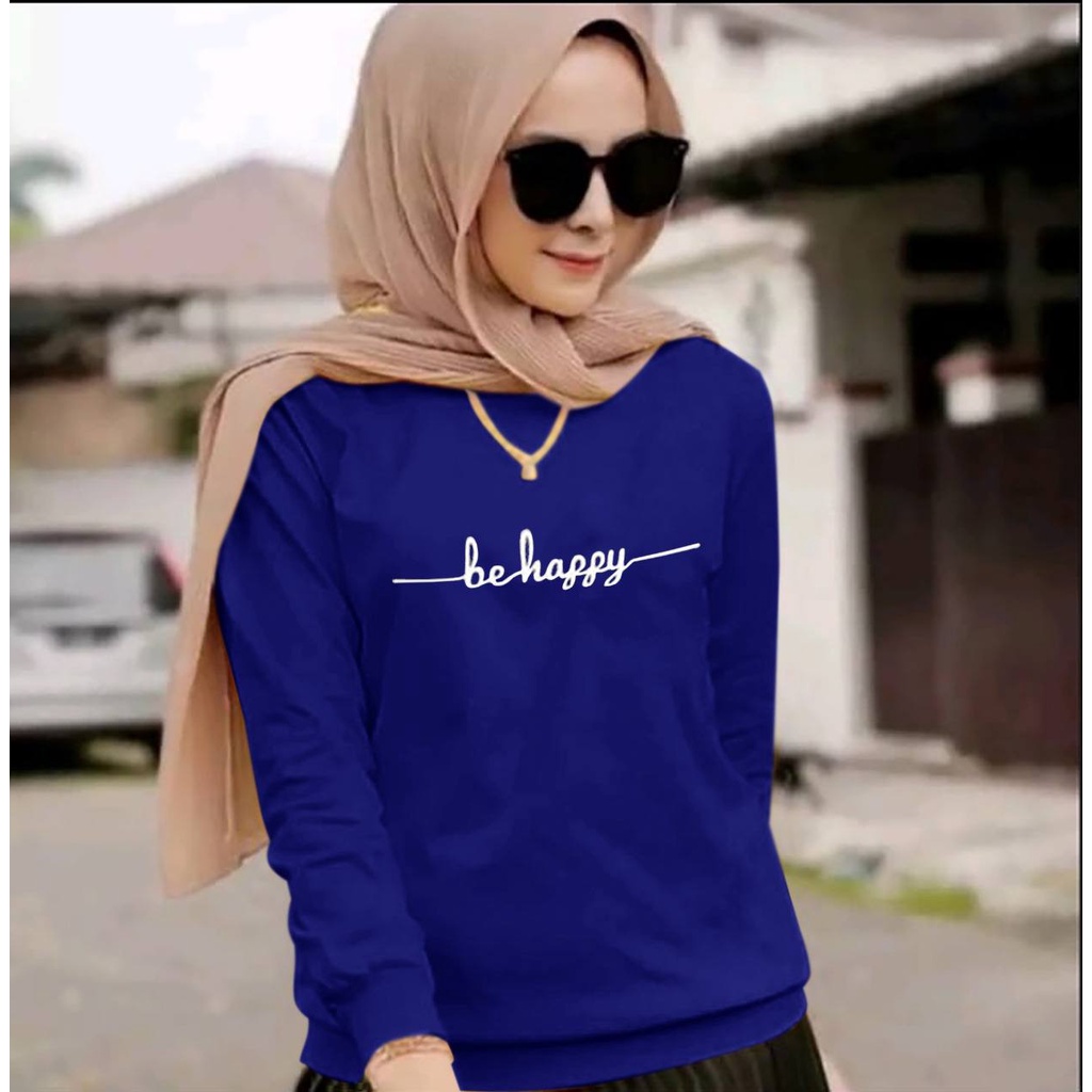 KIYOREN BAJU WANITA DEWASA LENGAN PANJANG / ATASAN DISTRO LENGAN PANJANG BEHAPPY