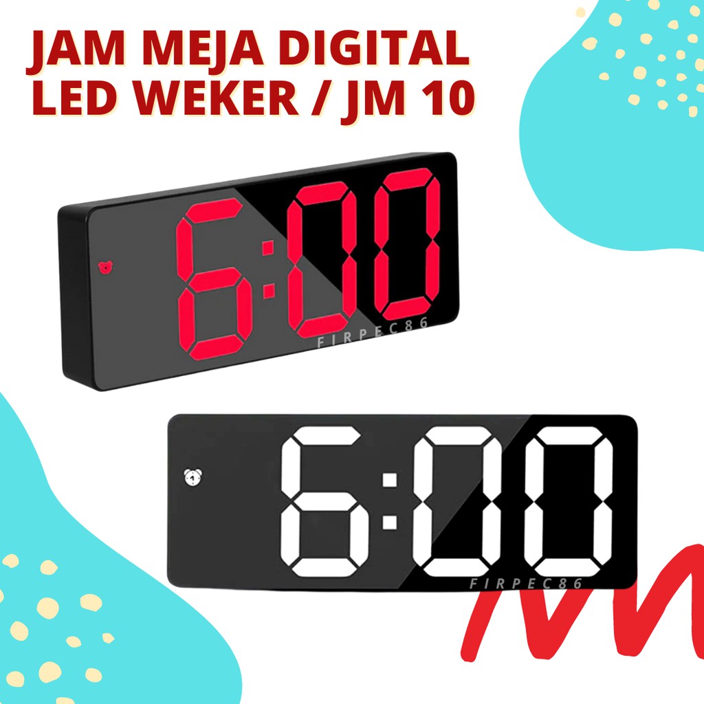 Jam Meja Digital Led Weker / Smart Digital Alarm Clock Mirror Desktop