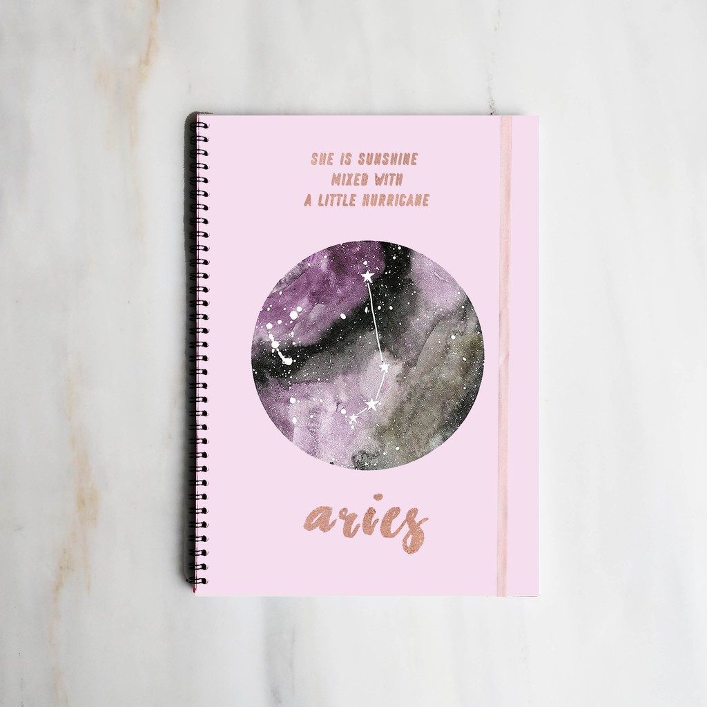 

[HOROSCOPES] ARIES Spiral Ruled Notebook Diary Journal Office School Supplies Buku Tulis