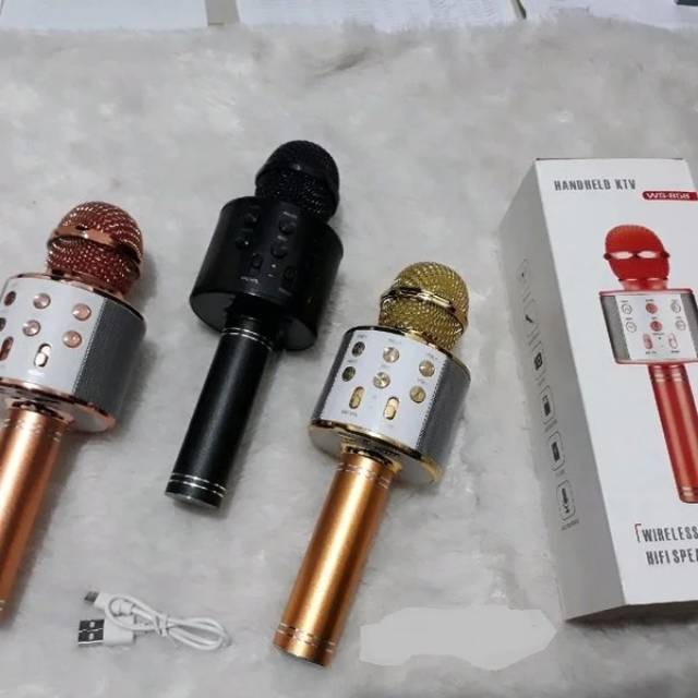microphone bluethoot wirelesa ws 858 karaoke
