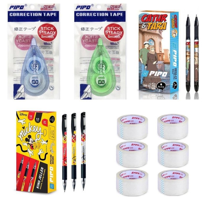 

Promo Paket 12 Dapat 2 Lusin Pulpen, 6 PCS Lakban dan 2 PCS CT Sesuai Foto Diskon