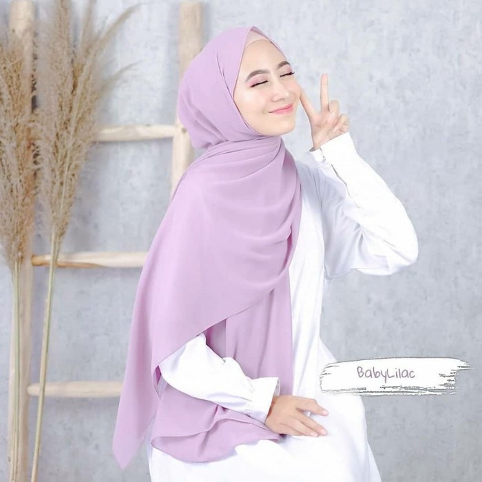 [ COD ]Dianara Tunik l Tuniq Kerja Polos Atasan Outfit Muslim Wanita - Pashmina Lilac