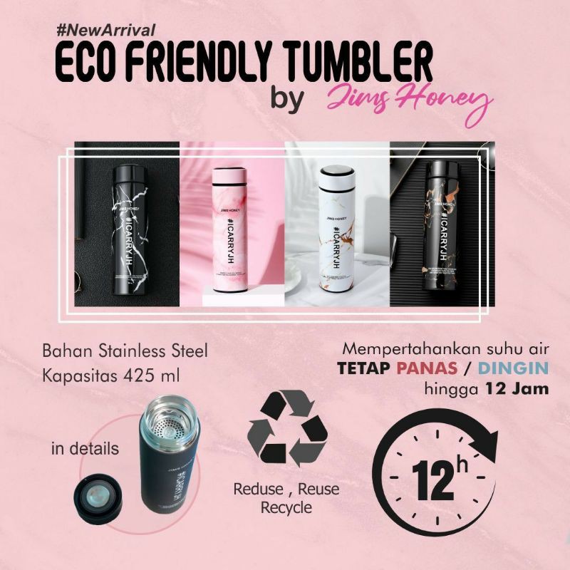 Tumbler Jimshoney v2 v3 original Botol Minum Termos panas dingin realpic cod Botol minum vacum flask