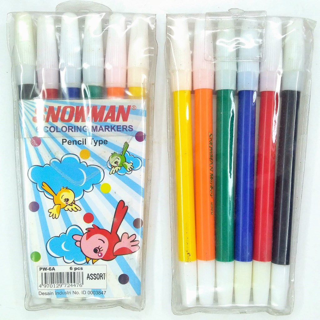 

spidol snowman set 6 warna PW-6A