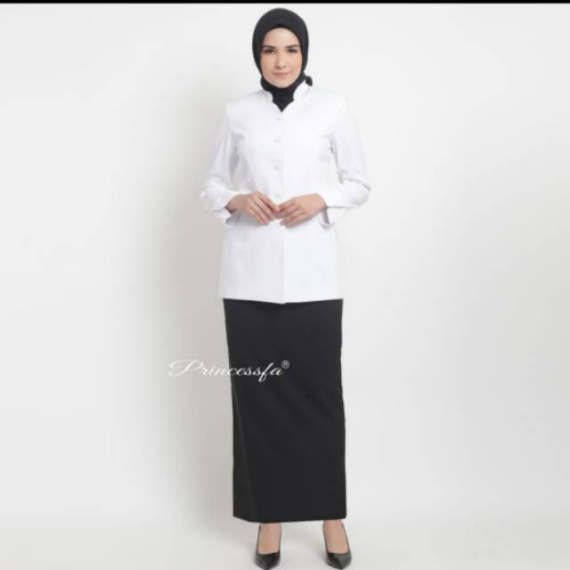 SERAGAM SET BLAZER HITAM PUTIM PRINCESSFA / SERAGAM KANTOR