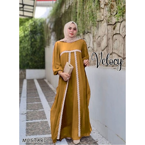 VELOCY gamis pesta mewah gaun walimatul bridemaid seragam lebaran casual gamis