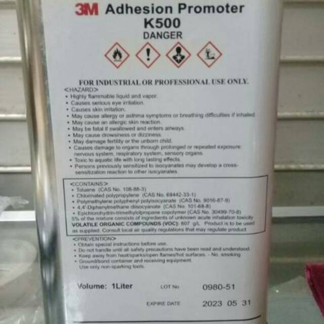 

3M ADRESION PROMETER K 500 CAIRAN PEREKAT DABEL TAPE STIKER ISI 1 Liter