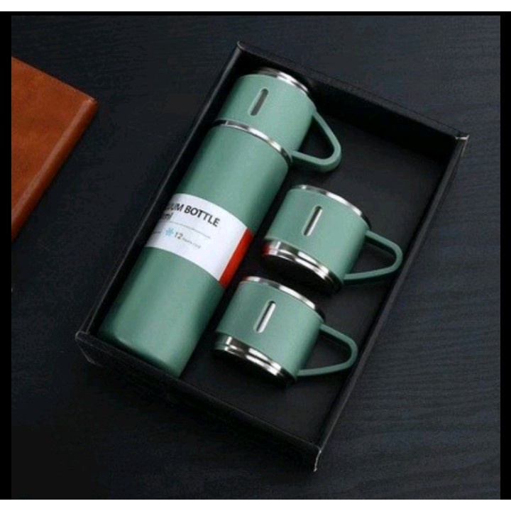 Termos Vacuum Flask Set Botol Minum Cangkir 500ml Tahan Panas/Dingin good