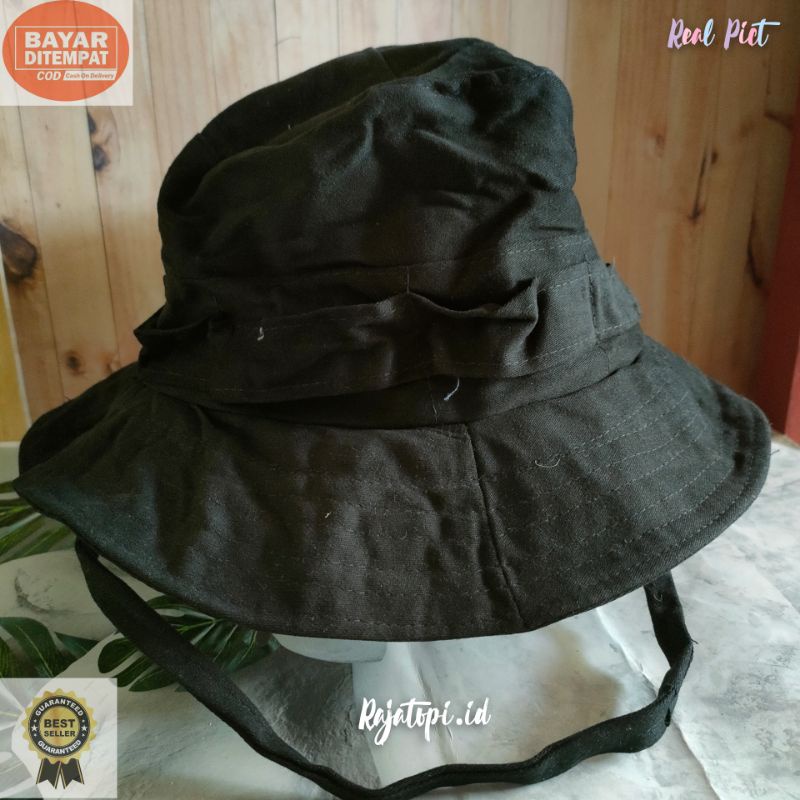 (COD) Topi Rimba - Topi Gunung - Topi Bucket/Topi Gunung Pria Wanita Outdoor-Hitam