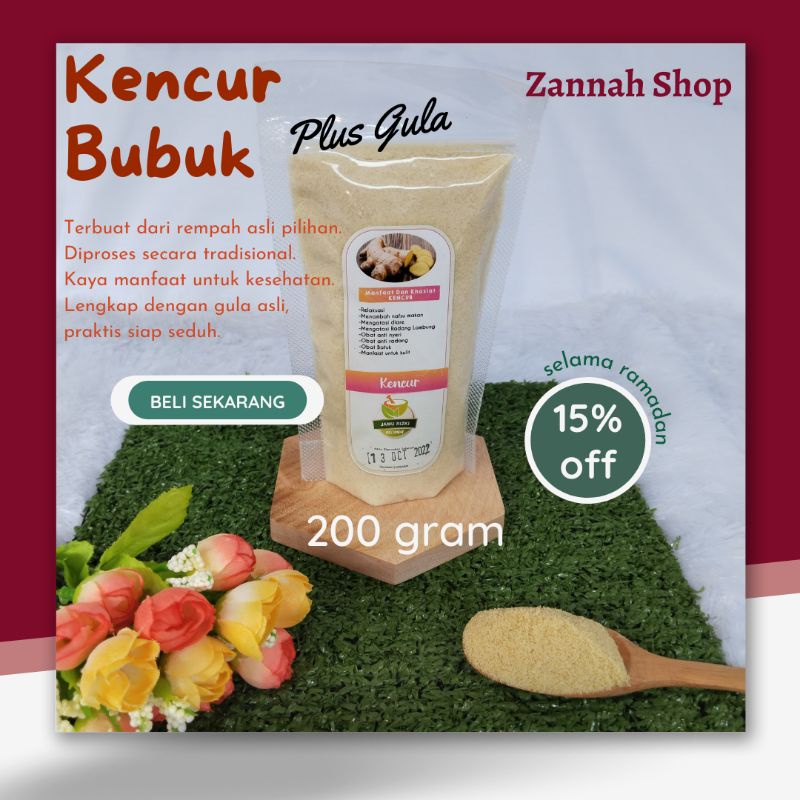 

Rempah Bubuk Kencur Plus Gula Praktis Tinggal Seduh Kemasan 200 Gram