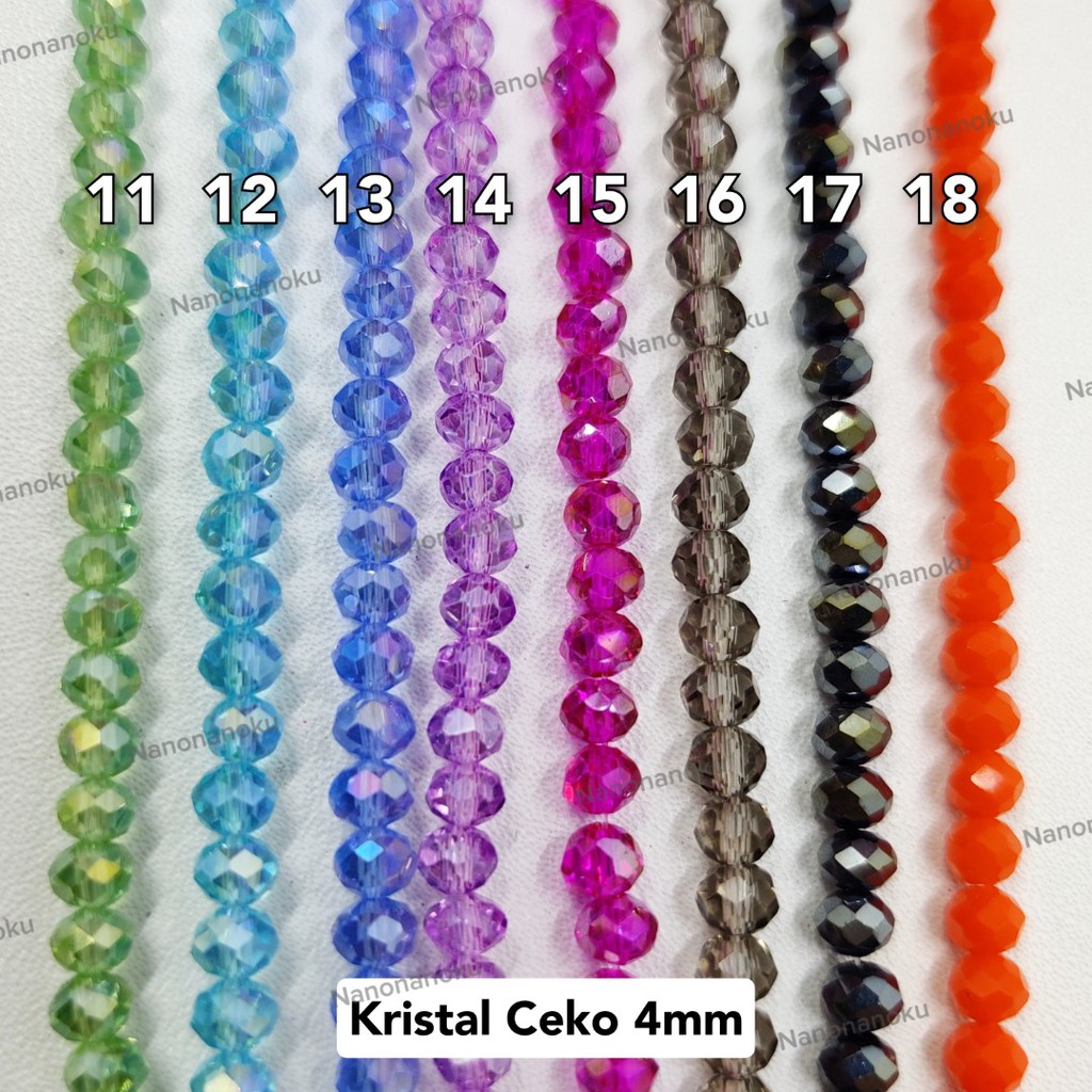 [10 Untai] Kristal Ceko 4 mm Donat/Bakpao Bahan Craft