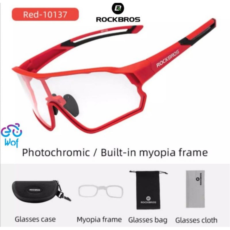 ROCKBROS 10137 Kacamata Sepeda Bicycle Photochromic sunglasses kacamata rockbros
