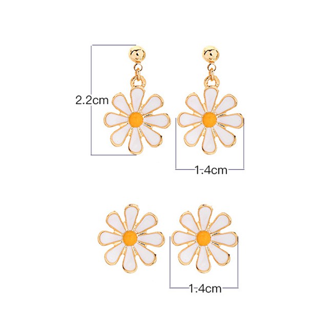 LRC Anting Tusuk Fashion Small Flower 925 Silver Pin Drip Daisy Earrings F94064