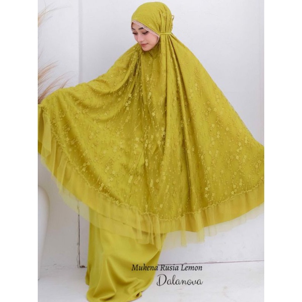 Mukena Viral Tulle Rusia Bisa Couple Ibu Anak Mewah Ori Dalanova warna 1-7