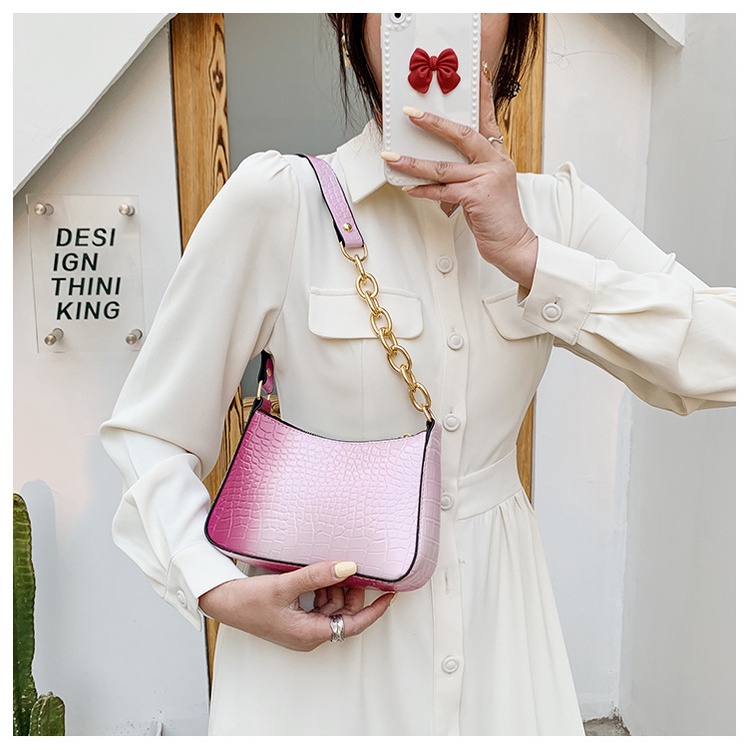 1001 IMPORT READY TAS SELEMPANG WANITA CROCO RAINBOW !!! - 5 VARIASI