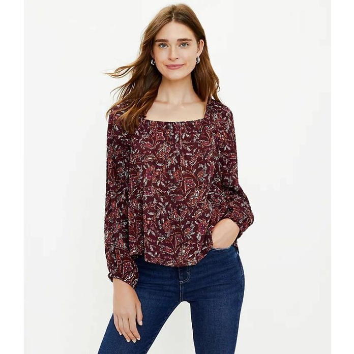 LFT square neck peplum blouse