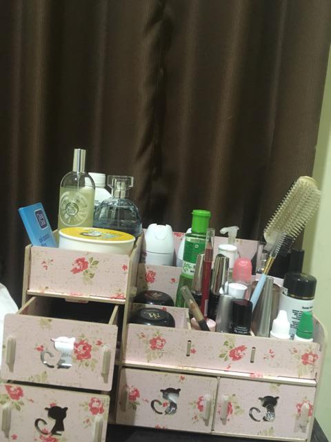 Rak Kosmetik Aksesoris 616 Bahan Kayu Desktop Storage Kitty Cat 213
