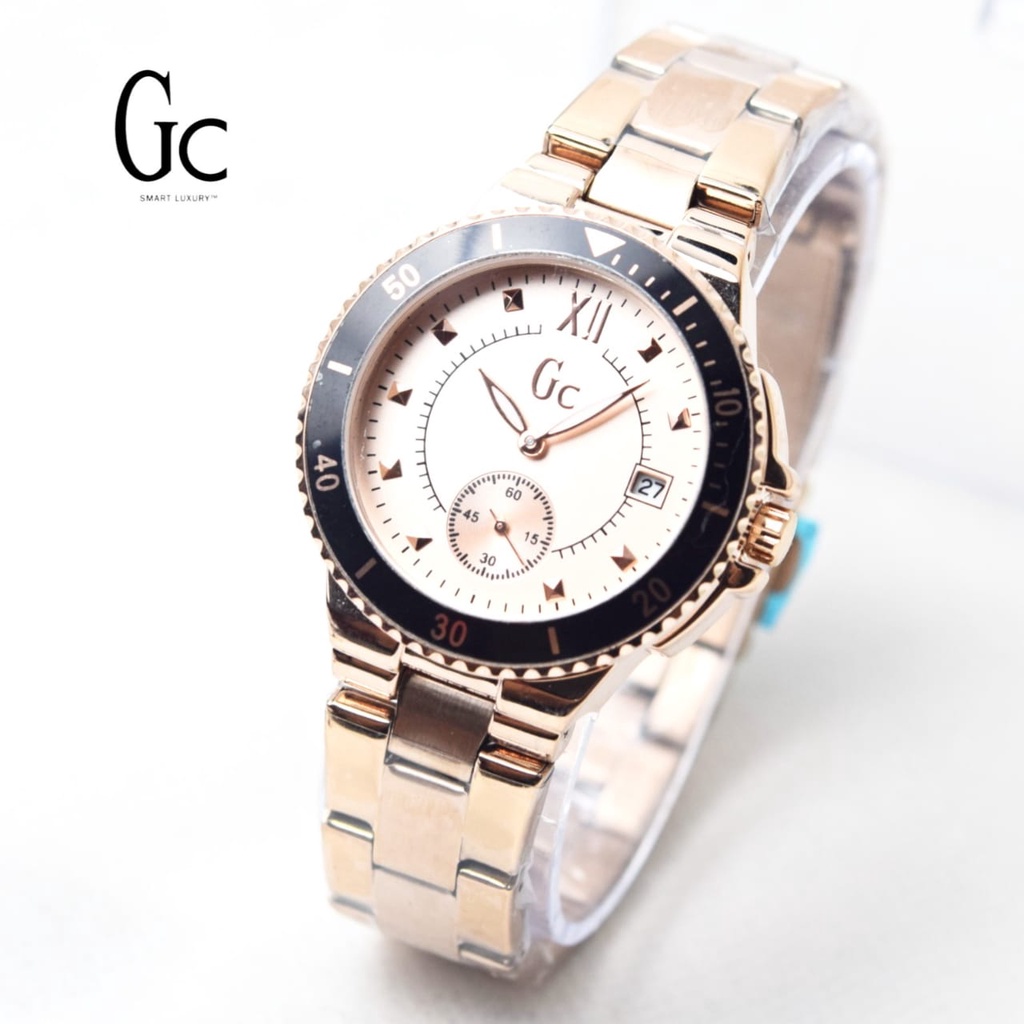 Grosiran Jam Tangan Wanita GC Fashion 3690HB Analog Strap Stainless Steel Tanggal Aktif Include Box Jam Tangan (COD)