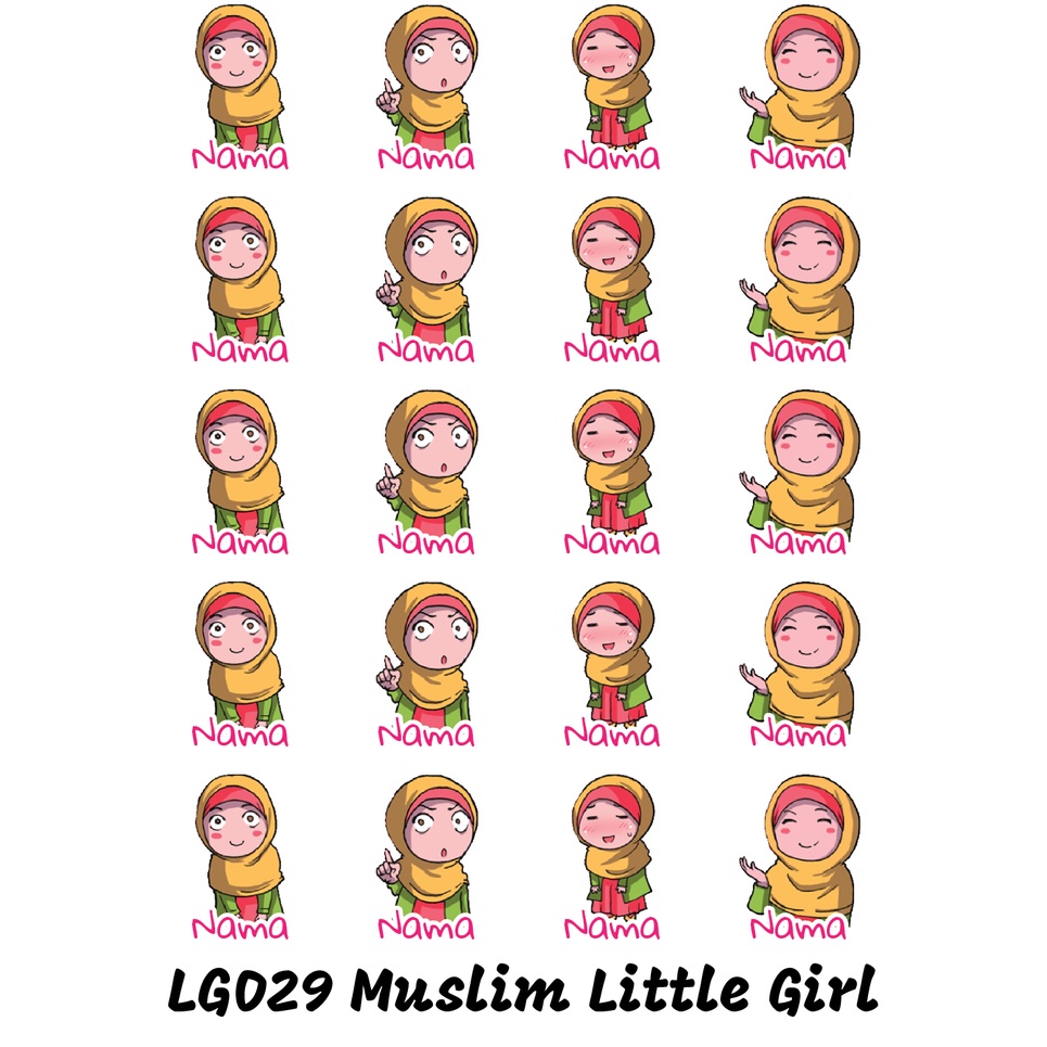 

Sticker Nama Cutting Label Waterproof Tahan Air Little Girl 29 (LG029)