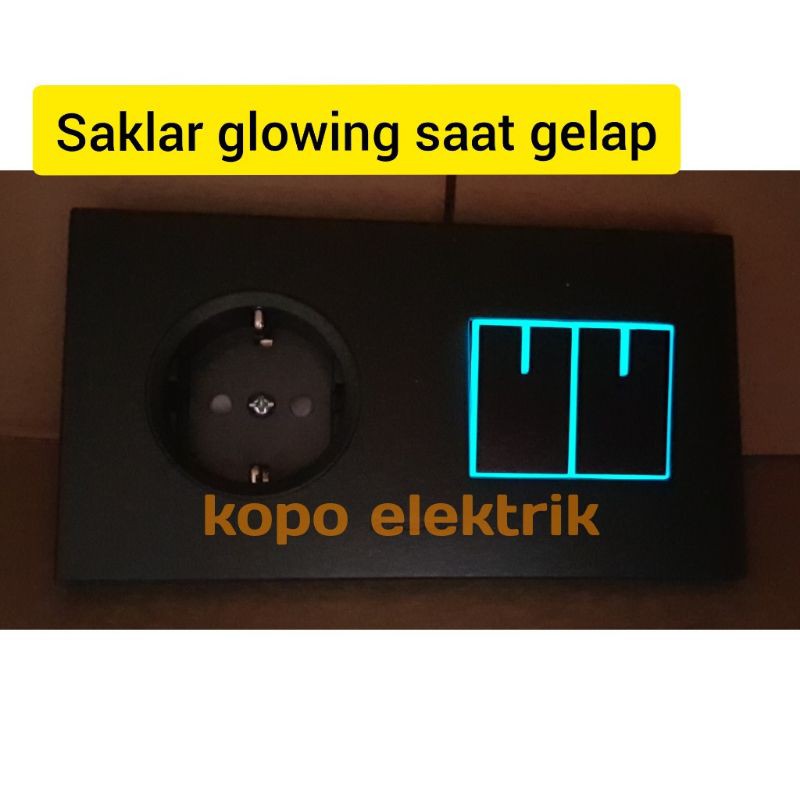 Panasonic Stopkontak CP (Pengaman)+ Saklar Seri Style Black Tanam Saklar Hitam Minimalis Modern