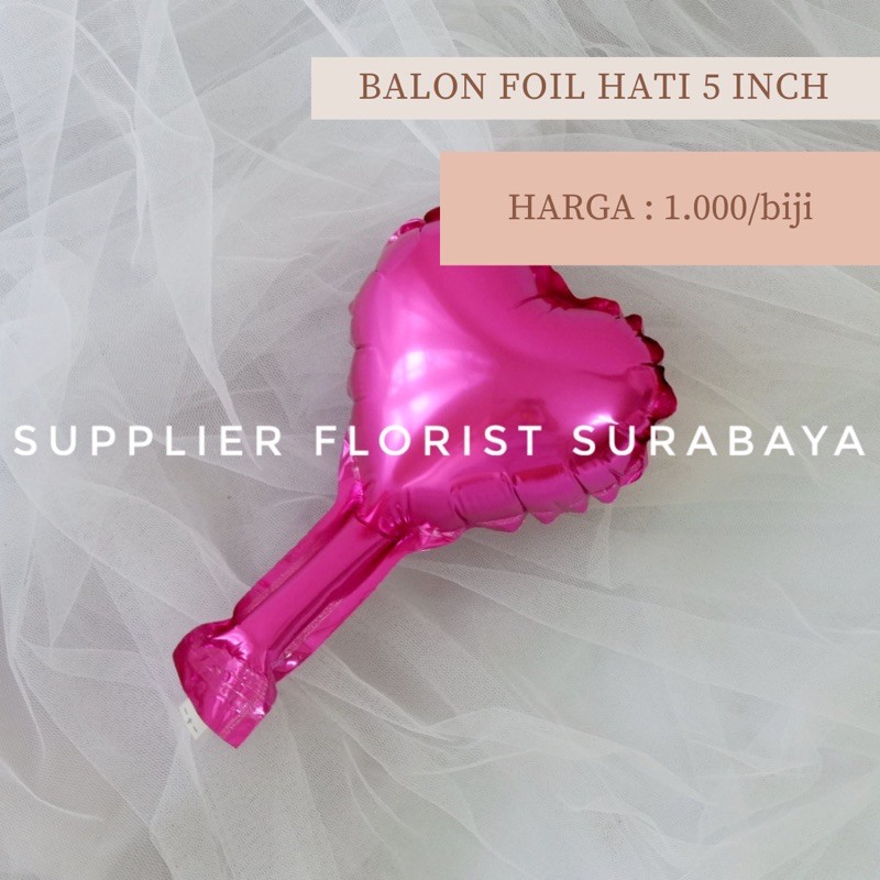 balon hati foil / balon foil / balon hati kecil / balon hati foil 5inchi / balon hati 5 inchi