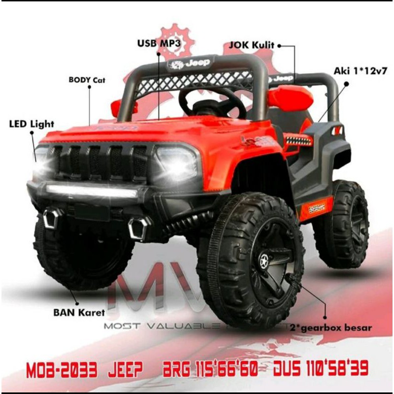 MAINAN ANAK MOBIL AKI JEEP ADVENTURE BAN KARET
