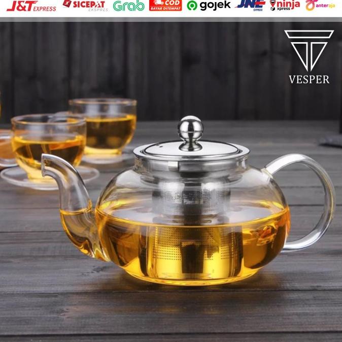 

[ COD ] Tea pot infuser 1liter / teko teh kaca saringan / teapot maker 1 liter LIMITED EDITION Kode 445