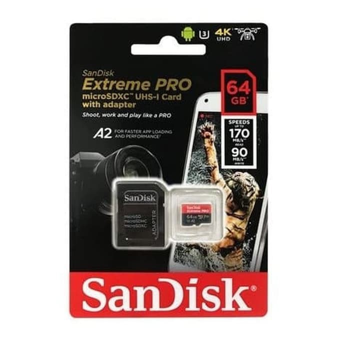 Sandisk extreme pro microsd 64GB 170 MB/S A2 for drone - action cam