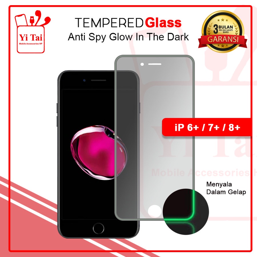 YI TAI TEMPER GLASS ANTI GORES SPY GLOW IN THE DARK IPHONE 12/12 PRO 12 MINI 12 PRO MAX - BD