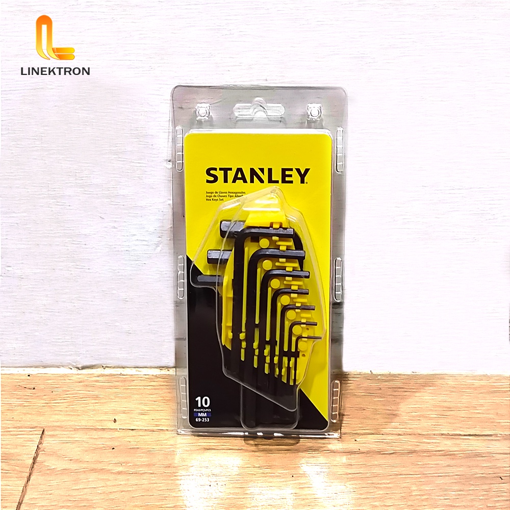 KUNCI L SET 10 PCS STANLEY WARNA HITAM / KUNCI L STANLEY HITAM 10 PCS