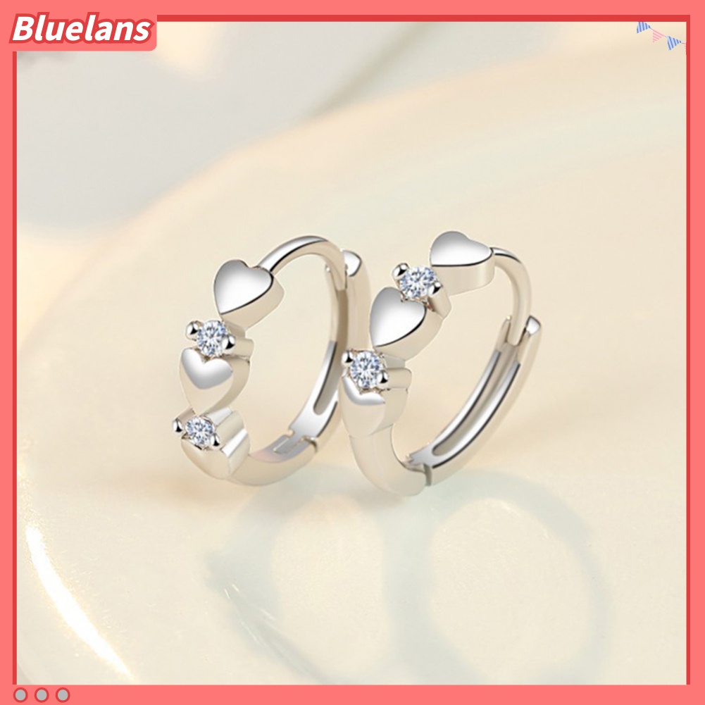 Anting Bentuk Hati Bahan Cubic Zirconia Untuk Wanita