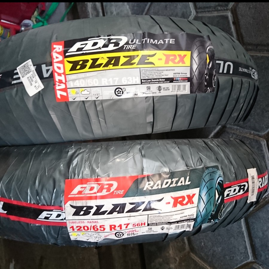 FDR Blaze RX 120/65 dan 140/60 ring 17 PAKET SEPASANG Ban Motor RADIAL