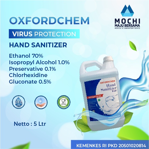 Hand Sanitizer Gel 5 Liter - Oxfordchem