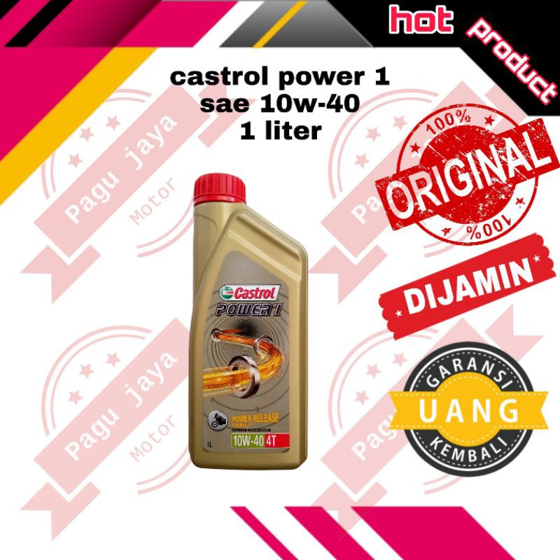 oli mesin castrol power 1 liter sae 10w40 ORIGINL