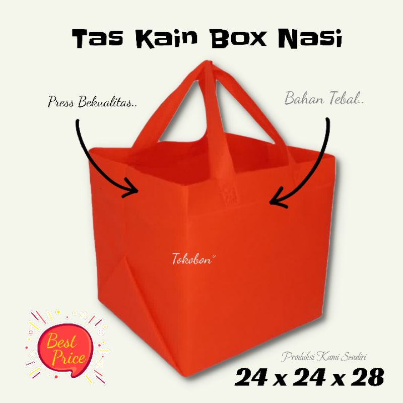 

Tas kain nasi box kotak/ Tas Spundbond murah/ Tas goodie bag murah /