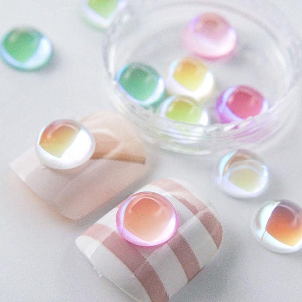 AUGUSTINA Agustina DIY Dekorasi Nail Art Flat bottom Manicure Oval Aurora Phantom Mocha Fluorescent Diamond