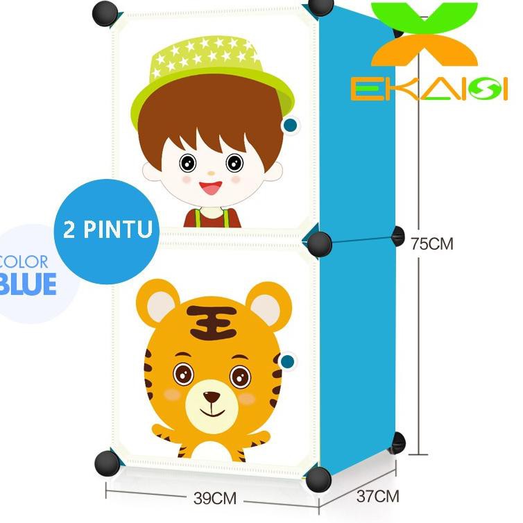 *(SALE)* Lemari portable pakaian lemari kecil rak serbaguna plastik lemari baju rak buku 2 kotak pin