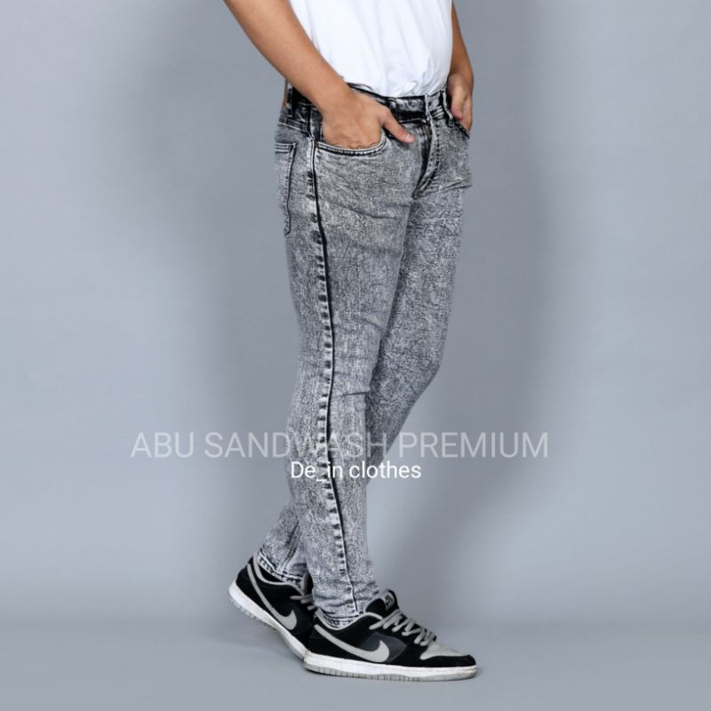 Celana Jeans Citayem Snow Grey Ice |Racun Shopee Citayam| Celana Jeans Pria Skinny Pria Snow Grey Ice Premium
