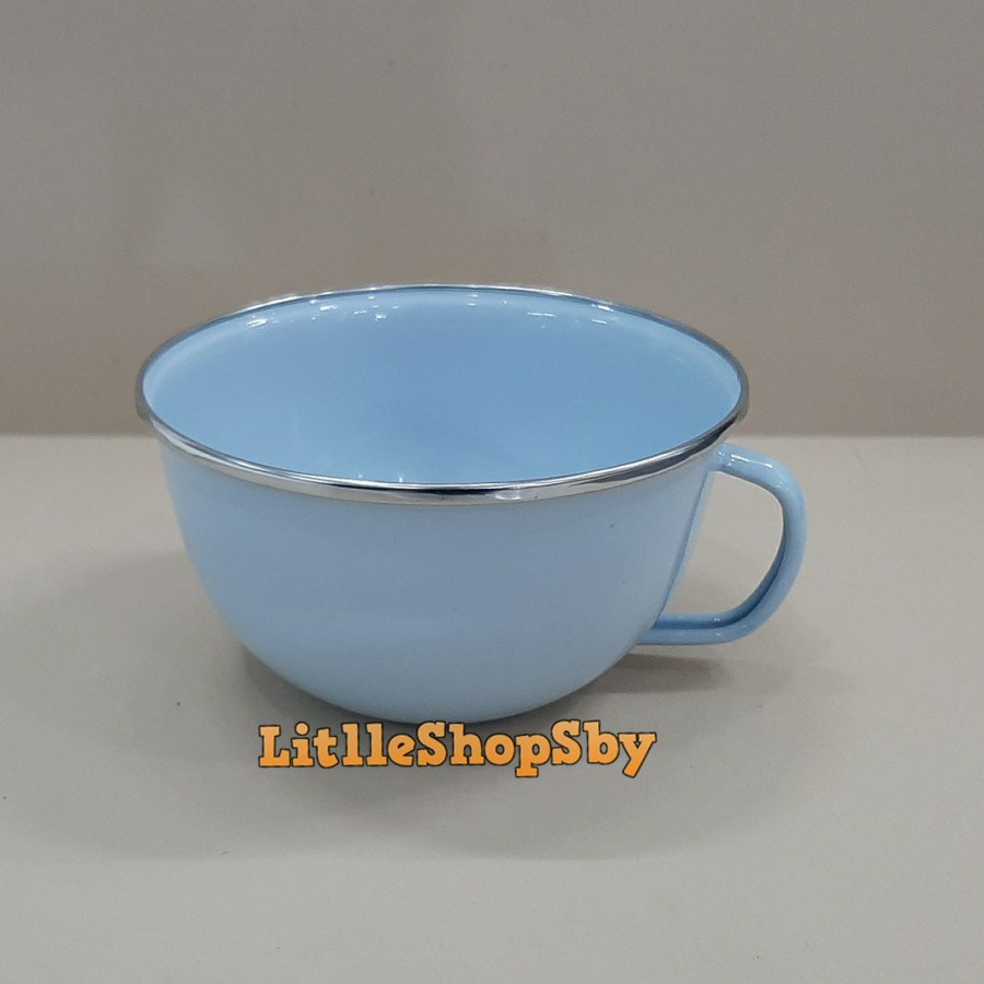 Soup Mug Enamel 14cm Biru Muda Light Blue