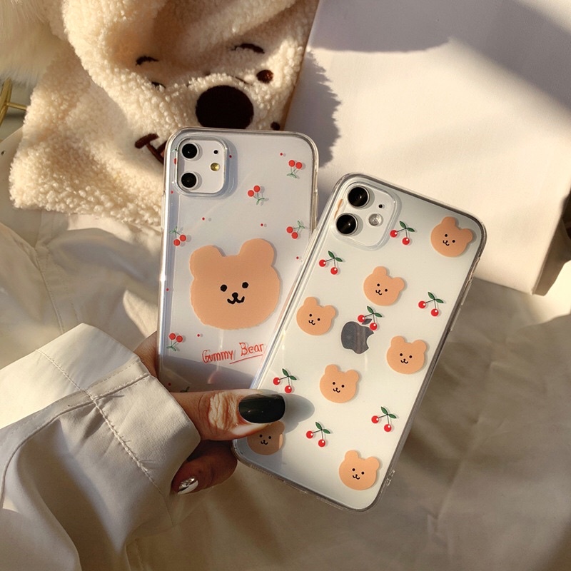 Cherry Bear Transparan Simple Softcase Polos Bening iphone 7/8+ XS XS Max XR 11 Pro Max 12 Pro Max