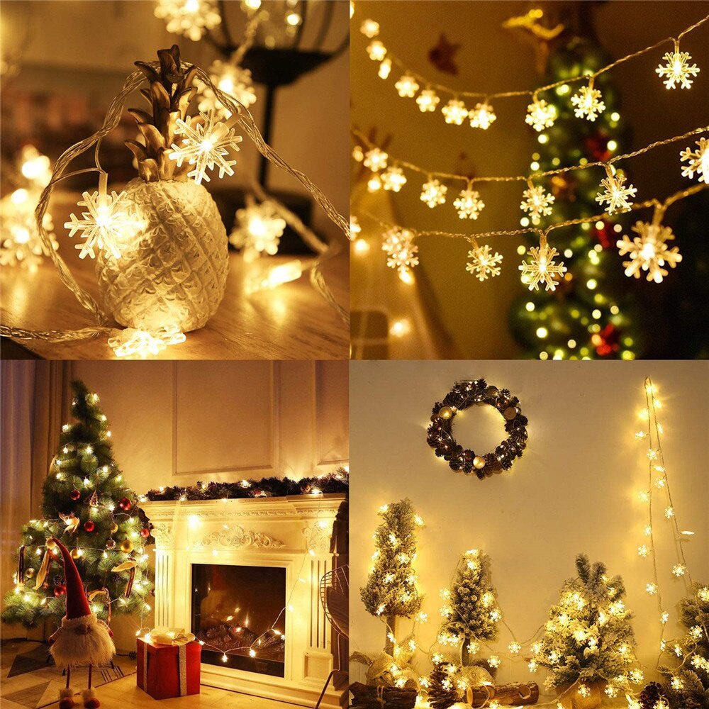 FYGALERYSURABAYA  Tumblr Snow Lampu Tumblr Snowflake 8,5 Meter OPP Lampu Dekorasi Salju Natal