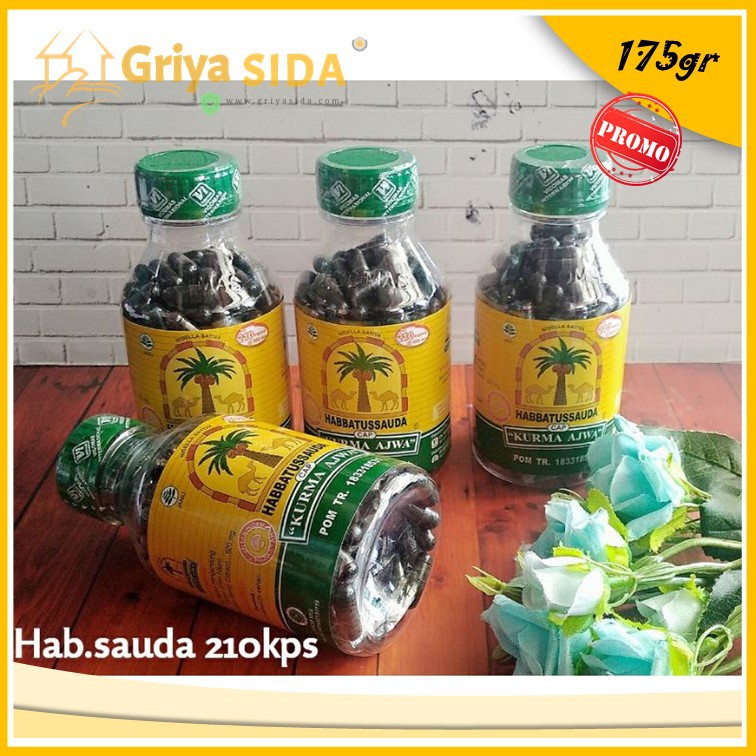 Habbatussauda kurma ajwa 210 Kapsul super jintan hitam black seed habbatusauda harga grosir