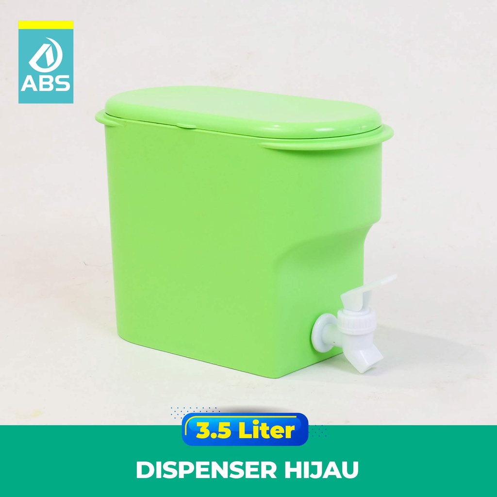 ABS Water Tank Dispenser Dispenser Air Ketel Minum Dingin Dengan Keran Juice Dispenser  DISPENSER AIR MINUM DINGIN / DISPENSER JUS DINGIN 3.5L-Hijau